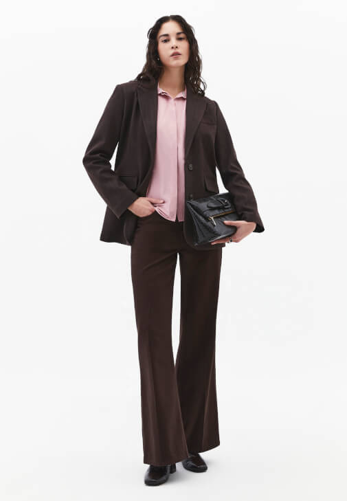 Poplin Gömlek ve Wide-Leg Pantolon Kombini