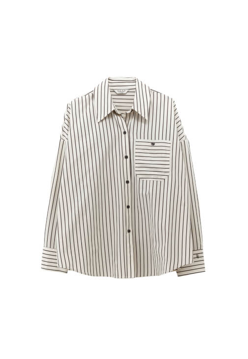 Çizgili Gömlek ve Wide-Leg Denim Kombini