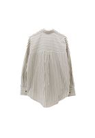 Bayan Kahverengi Çizgili Oversize Gömlek