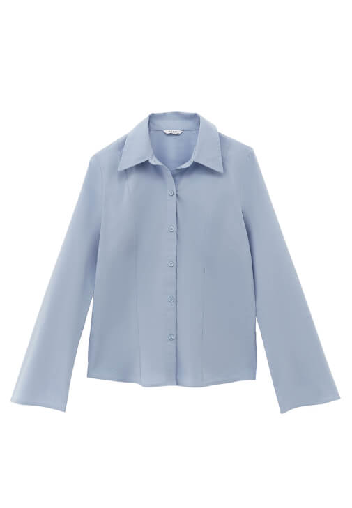 Slim-Fit Gömlek ve Bol Paça Denim Kombini