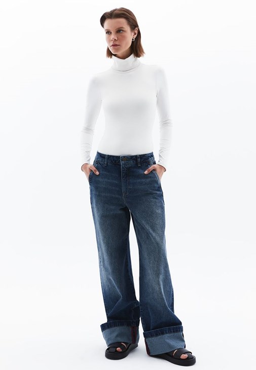 Jakarlı Hırka Denim Kombini