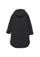 Bayan Siyah Kapüşonlu Kapitone Mont