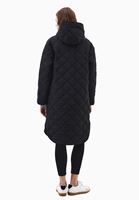 Bayan Siyah Kapüşonlu Kapitone Mont