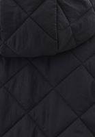 Bayan Siyah Kapüşonlu Kapitone Mont