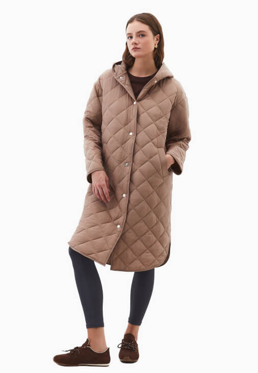 Kapitone Mont ve Yüksek Bel Tayt Kombini