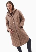 Bayan Kum Beji Kapüşonlu Kapitone Mont