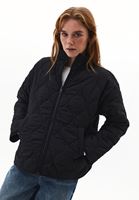 Bayan Siyah Loose-Fit Kapitoneli Mont