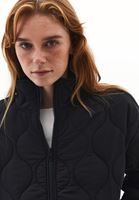 Bayan Siyah Loose-Fit Kapitoneli Mont