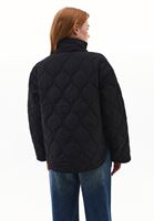 Bayan Siyah Loose-Fit Kapitoneli Mont