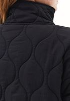 Bayan Siyah Loose-Fit Kapitoneli Mont