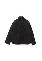 Bayan Siyah Loose-Fit Kapitoneli Mont