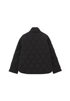 Bayan Siyah Loose-Fit Kapitoneli Mont