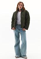 Bayan Haki Loose-Fit Kapitoneli Mont