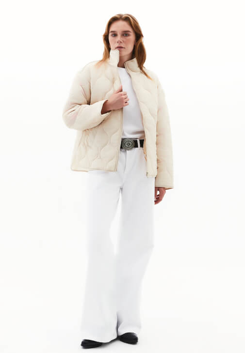 Kapitoneli Mont ve Wide-Leg Pantolon Kombini