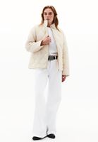 Bayan Bej Loose-Fit Kapitoneli Mont