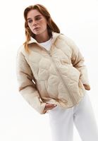 Bayan Bej Loose-Fit Kapitoneli Mont