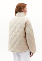 Bayan Bej Loose-Fit Kapitoneli Mont