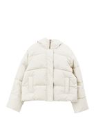 Bayan Krem Kapitone Detaylı Puf Mont