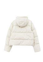 Bayan Krem Kapitone Detaylı Puf Mont