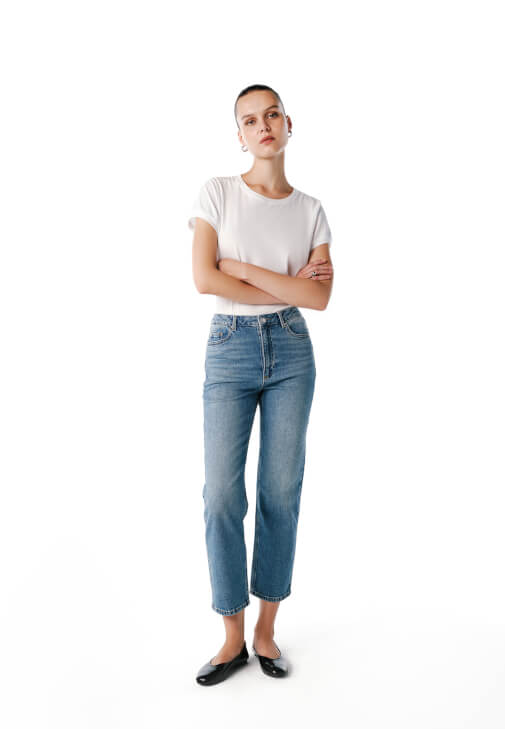  Straight-Fit Denim Pantolon