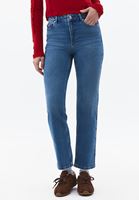 Bayan Mavi Straight-Fit Denim Pantolon