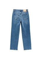 Bayan Mavi Straight-Fit Denim Pantolon