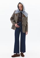 Bayan Kahverengi Pamuklu Sıfır Yaka Tişört