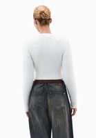 Bayan Krem Yumuşak Dokulu Crop Kazak