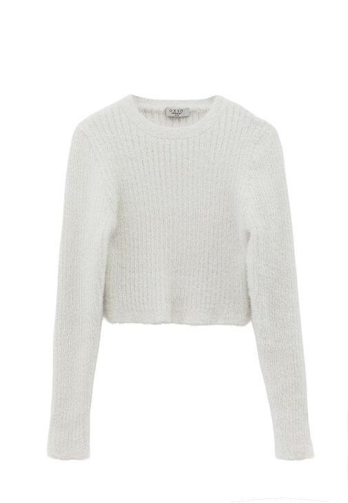 Crop Kazak ve Orta Bel Pantolon Kombini