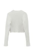 Bayan Krem Yumuşak Dokulu Crop Kazak