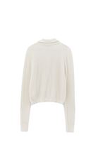 Bayan Krem Polo Yaka Ajurlu Kazak