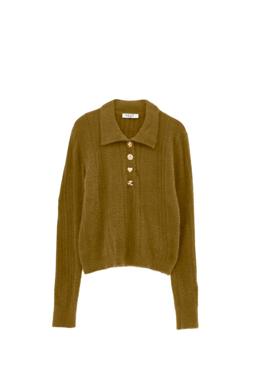 Polo Yaka Kazak ve Bol Paça Pantolon Kombini