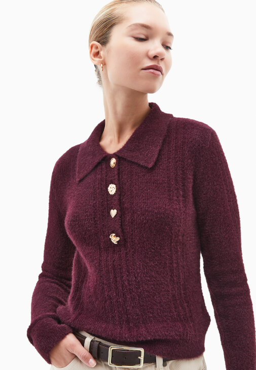 Triko Ajurlu Kazak ve Pantolon Kombini