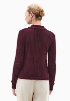 Bayan Bordo Polo Yaka Ajurlu Kazak