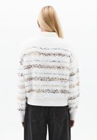 Bayan Krem Yumuşak Dokulu Düğmeli Hırka