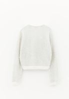 Bayan Krem Yumuşak Dokulu Kruvaze Kazak