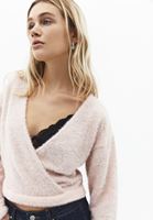 Bayan Pembe Yumuşak Dokulu Kruvaze Kazak