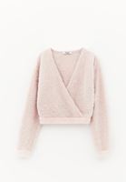 Bayan Pembe Yumuşak Dokulu Kruvaze Kazak