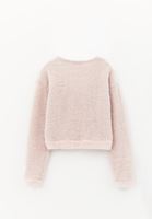 Bayan Pembe Yumuşak Dokulu Kruvaze Kazak