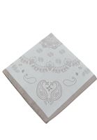 Bayan Krem Desenli Fular