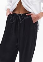 Bayan Siyah Yüksek Bel Wide-Leg Pantolon