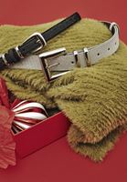 Bayan Gümüş Tokalı Parlak Kemer