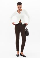 Bayan Kahverengi Skinny-Fit Pantolon ( TENCEL™ )