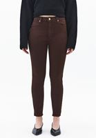 Bayan Kahverengi Yüksek Bel Skinny-Fit Pantolon ( TENCEL™ )