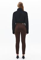 Bayan Kahverengi Yüksek Bel Skinny-Fit Pantolon ( TENCEL™ )