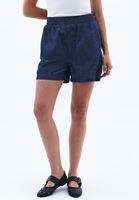 Bayan Mavi Yüksek Bel Denim Şort