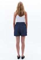 Bayan Mavi Yüksek Bel Denim Şort