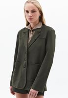 Bayan Haki Süet Oversize Blazer Ceket