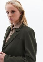 Bayan Haki Süet Oversize Blazer Ceket