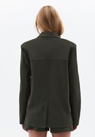 Bayan Haki Süet Oversize Blazer Ceket